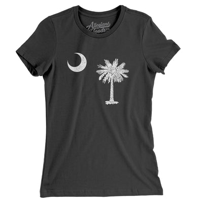 South Carolina State Flag Women's T-Shirt-Dark Grey Heather-Allegiant Goods Co. Vintage Sports Apparel