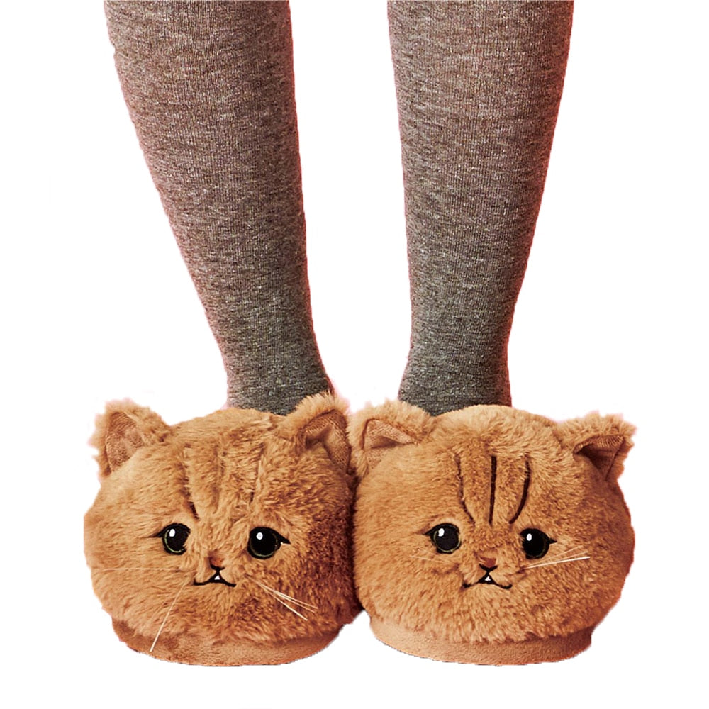 fluffy cat slippers