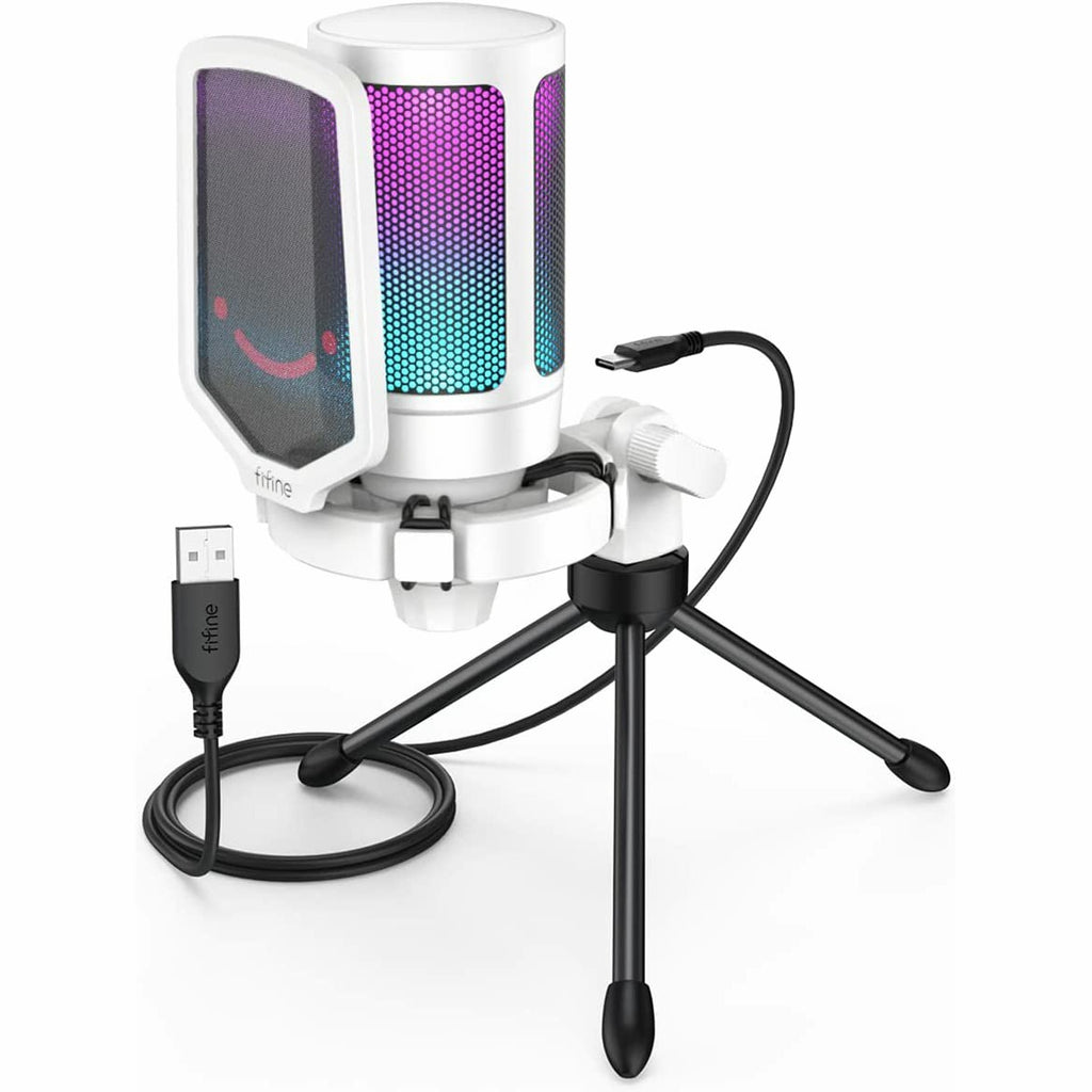 Omtrek Miniatuur Allergisch FIFINE AmpliGame USB Microphone with Volume Dial, Mute Button & RGB fo |  FIFINE MICROPHONE