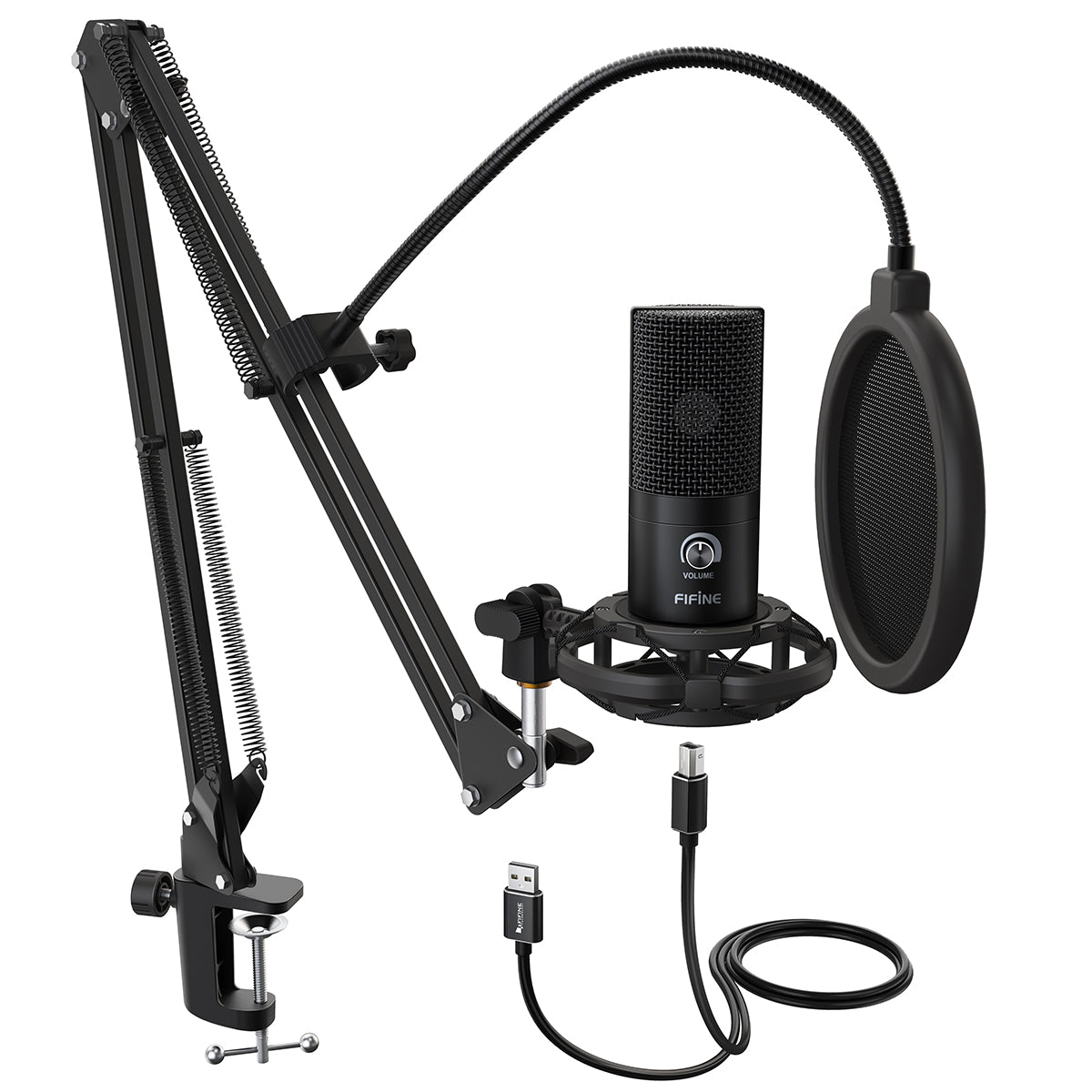 FIFINE K669 USB Microphone with Volume Dial for Streaming, Vocal Recor