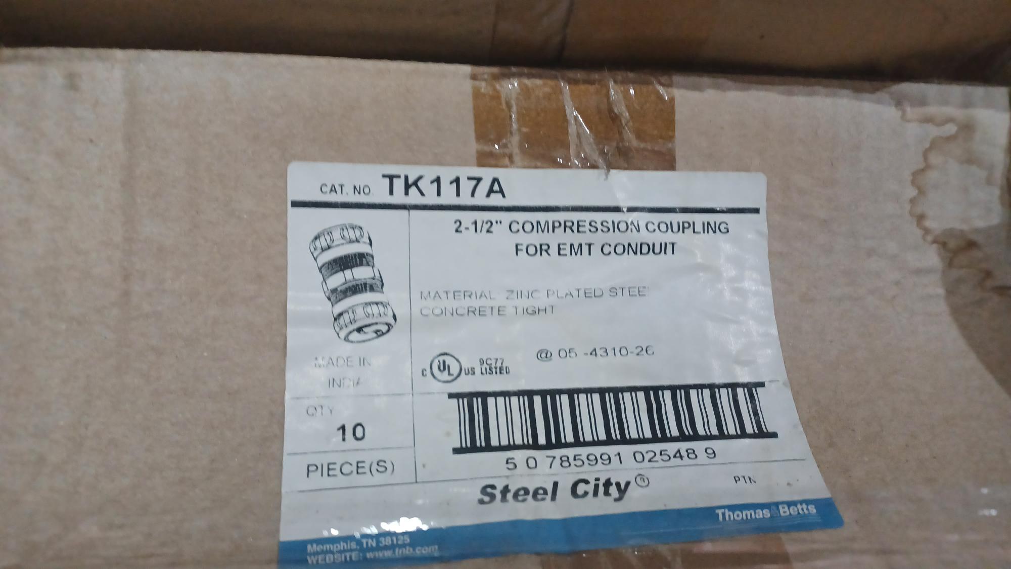 Thomas & Betts TK117A Pack of 10 2-1/2in. Compression Coupling - New Surplus