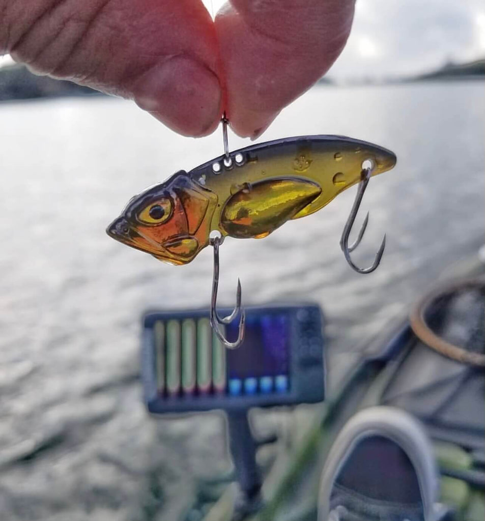 Fishing Bass with a blade bait