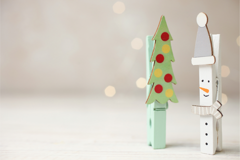 Clothespin holiday decorations