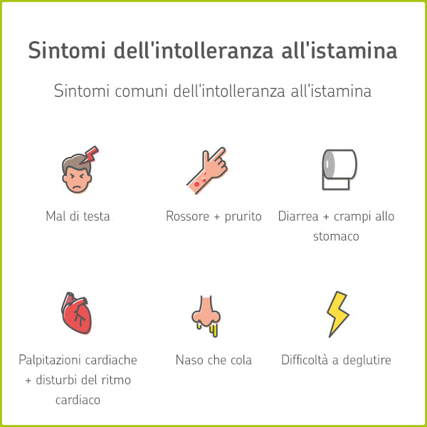 Sintomi comuni dell'intolleranza all'istamina