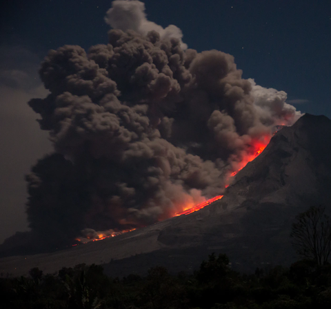 The Ring of Fire - an Erupting Volcano in Indonesia