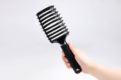 Escova de cabelo com cerdas de javali ventilada