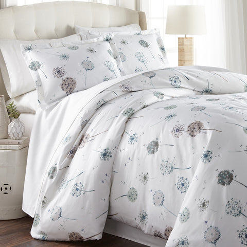 dandelion dreams duvet cover set in white