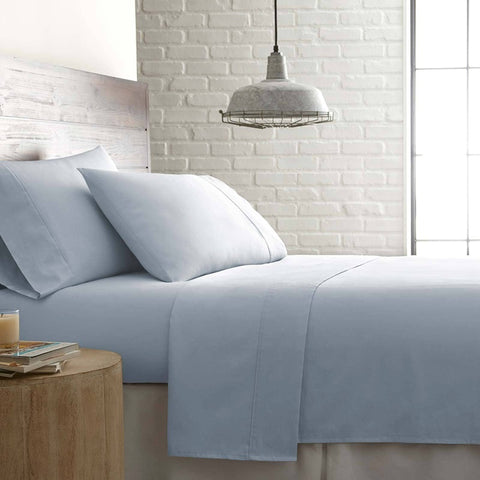 Blue 300 thread count cotton sateen sheet set from Southshore Fine Linens.