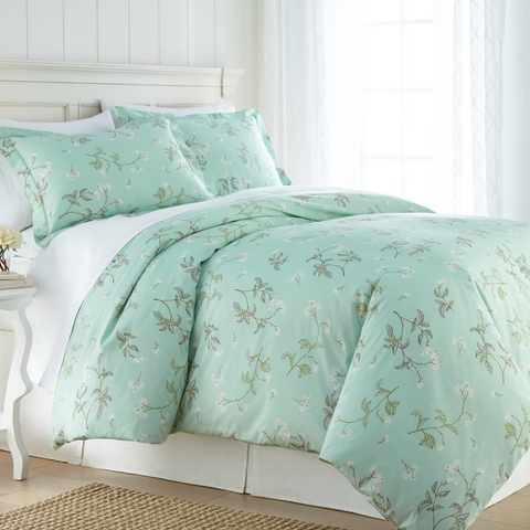 A Chevron-clipped Jacquard comforter set from Southshore Fine Linens.