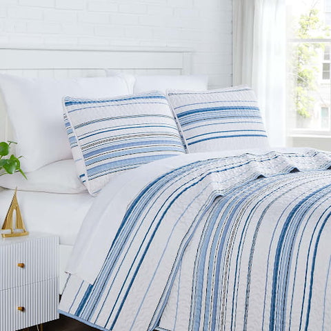 Coastal stripes quilt set from Southshore Fine Linens.