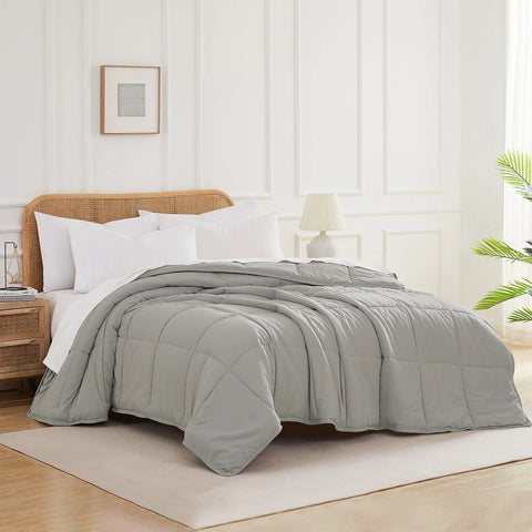 A gray Vilano down alternative comforter from Southshore Fine Linens.