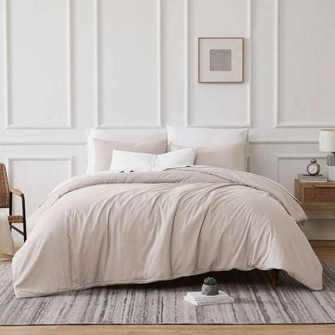 A tan Vilano duvet cover set from Southshore Fine Linens.