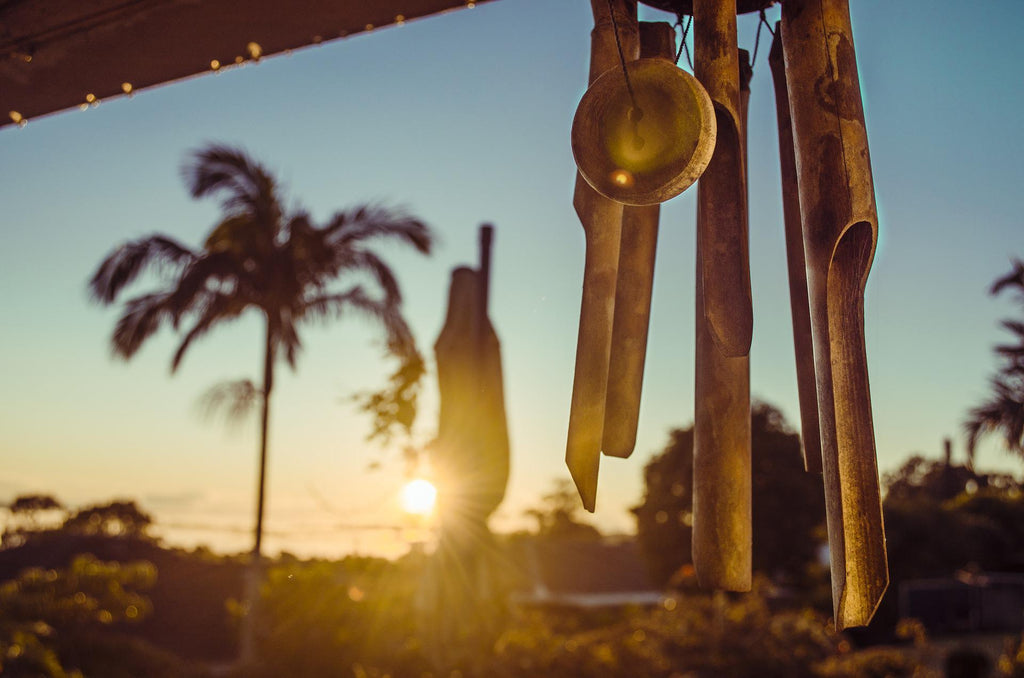 Wind chime at sunset