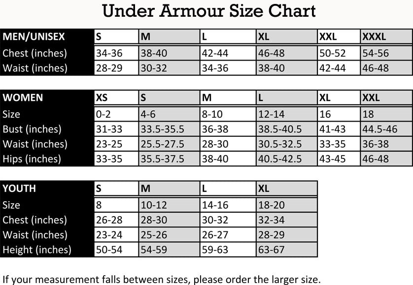 Under Armour Hoodie Size Chart