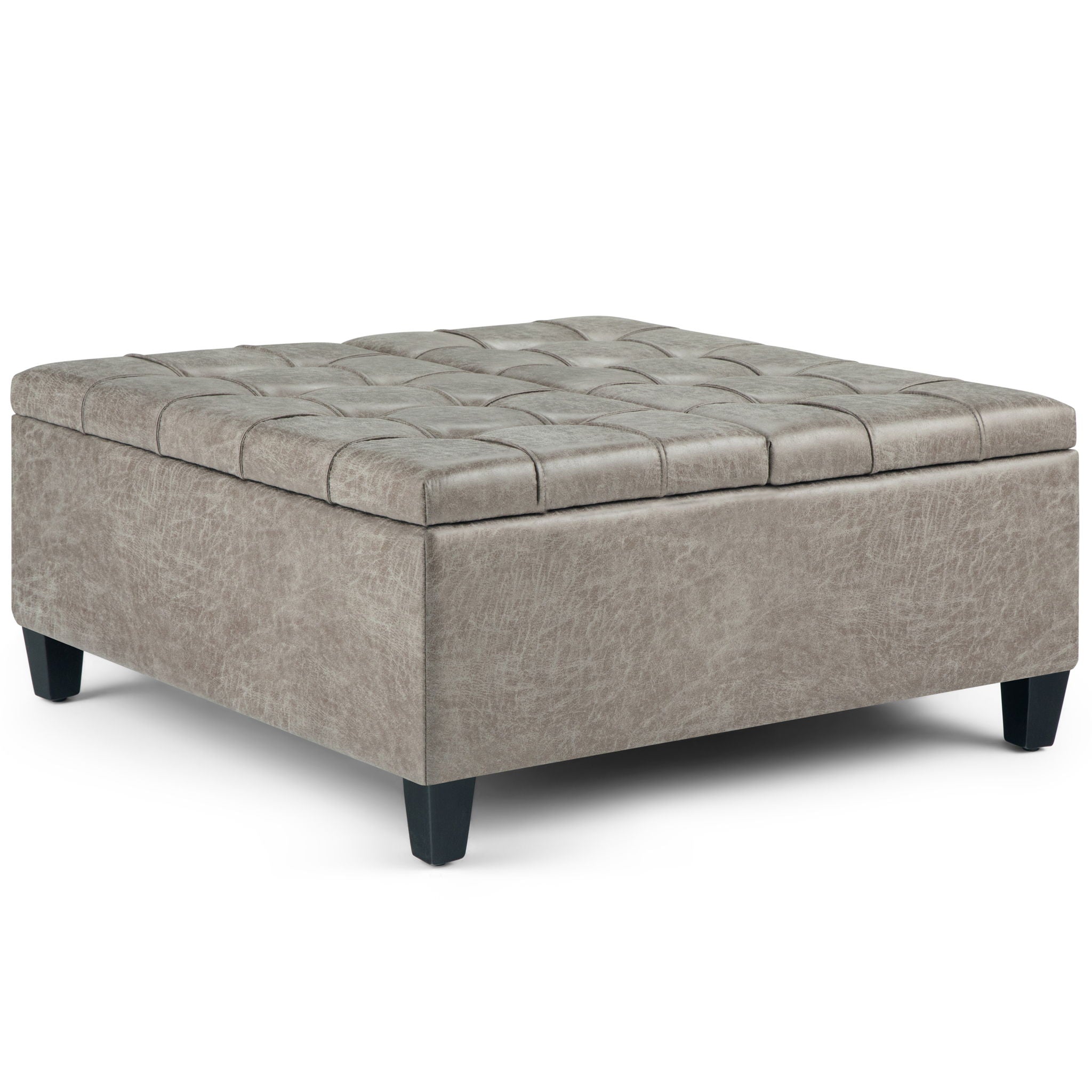 Harrison Upholstered Ottoman with Coffee Table Storage Functionality