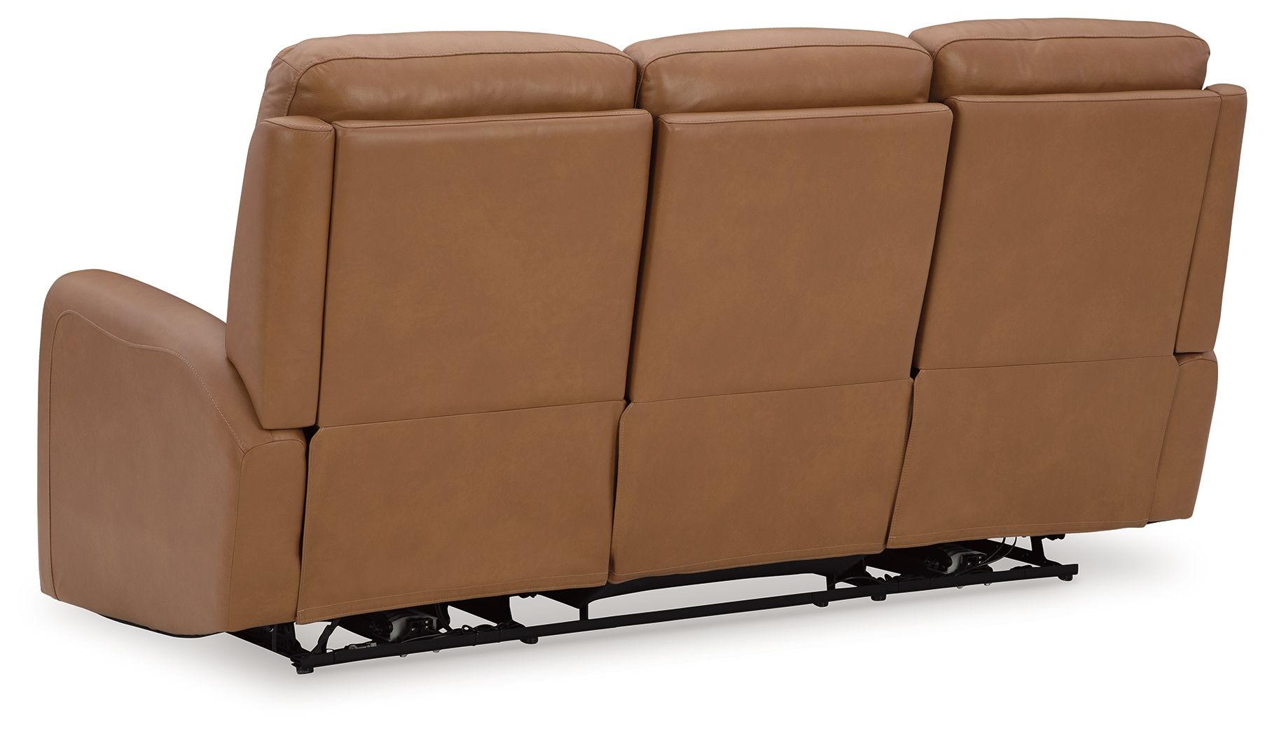 Power Reclining Sofa in Butterscotch with Adjustable Headrest - Tryanny