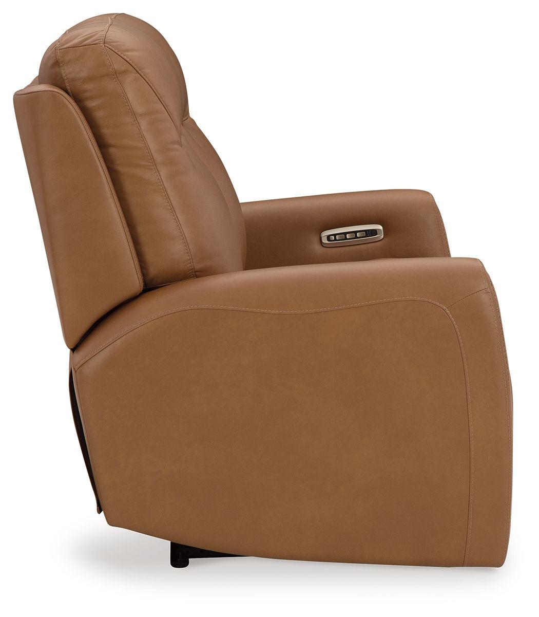 Butterscotch Power Reclining Loveseat with Adjustable Headrest - Tryanny