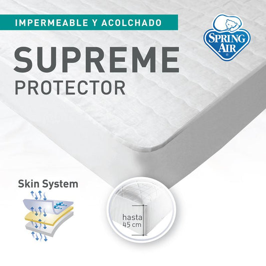 Protector de colchón a prueba de agua refrescante de primera calidad tamaño  Queen Sábana de cajón profunda ventilada de tela de felpa de bambú No hace