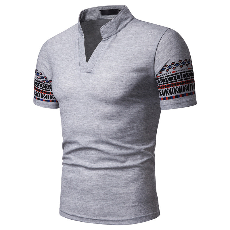 Moreno Mandarin Collared V-Neck Polo Shirt – Polomano
