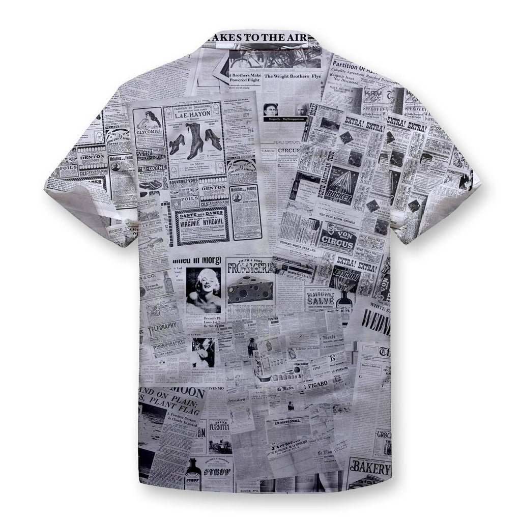 Newspaper Pattern Button Shirt – Polomano