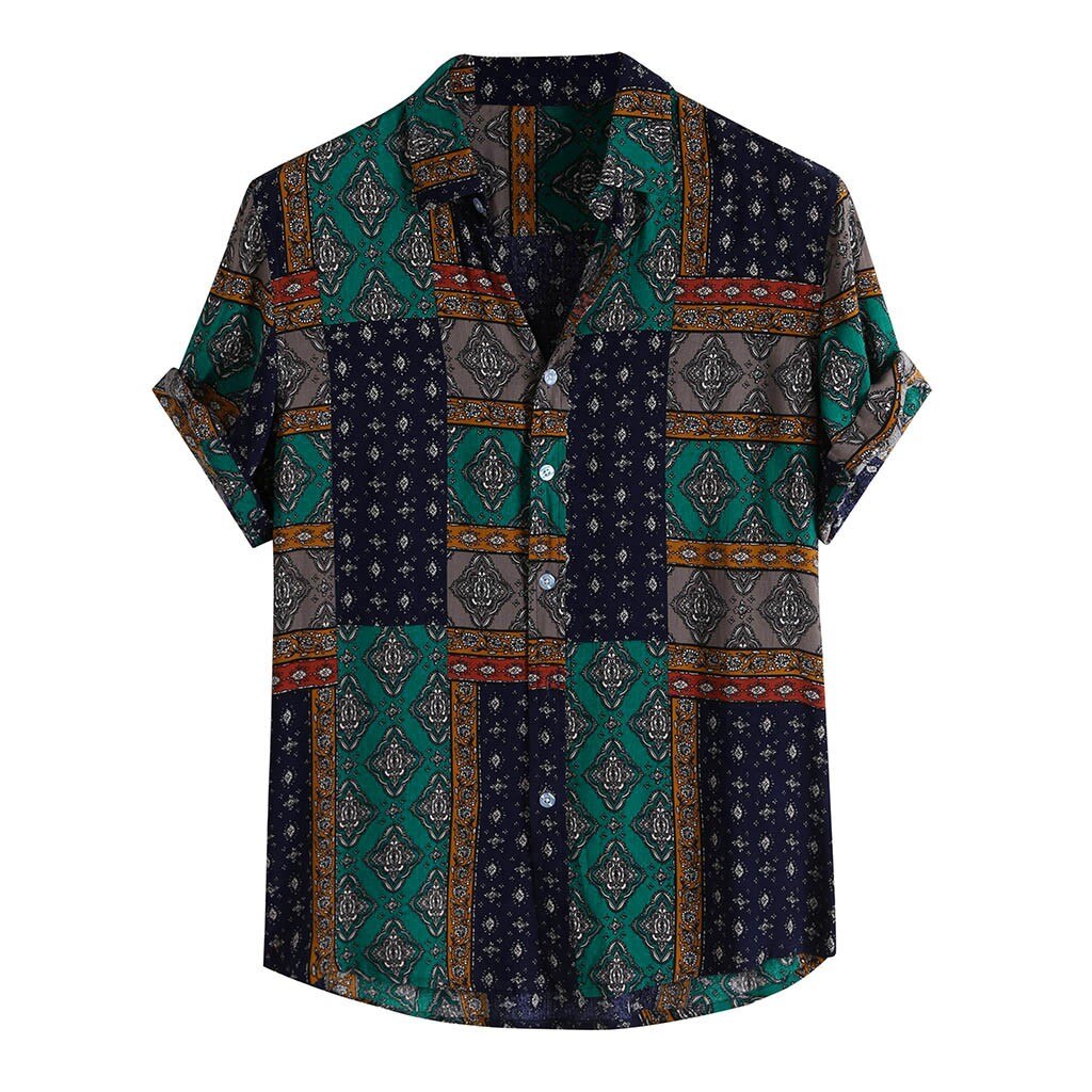 Breathable Patterned Button-Up Shirt – Polomano