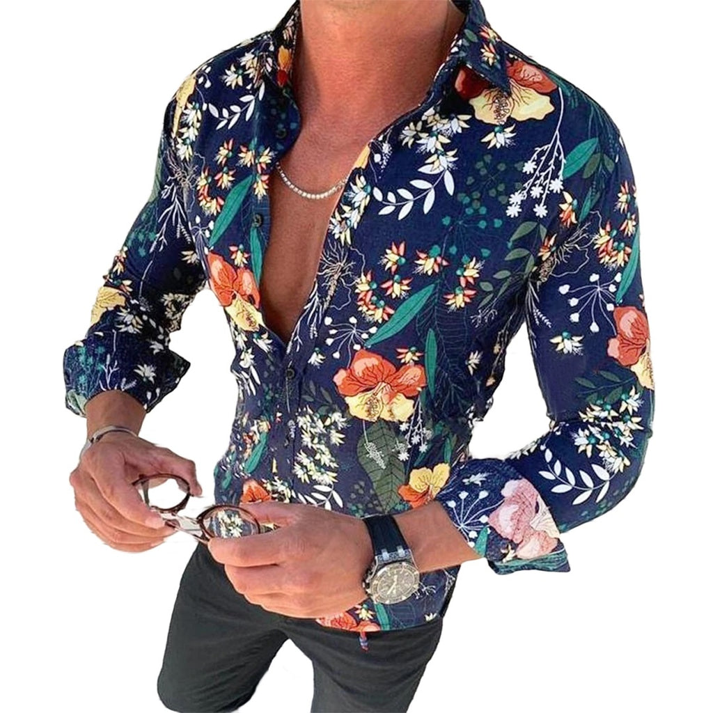 Floral Long Sleeve Button-Down Shirt – Polomano