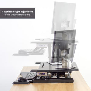 Vivo Black Electric Height Adjustable Standing Desk Workstation