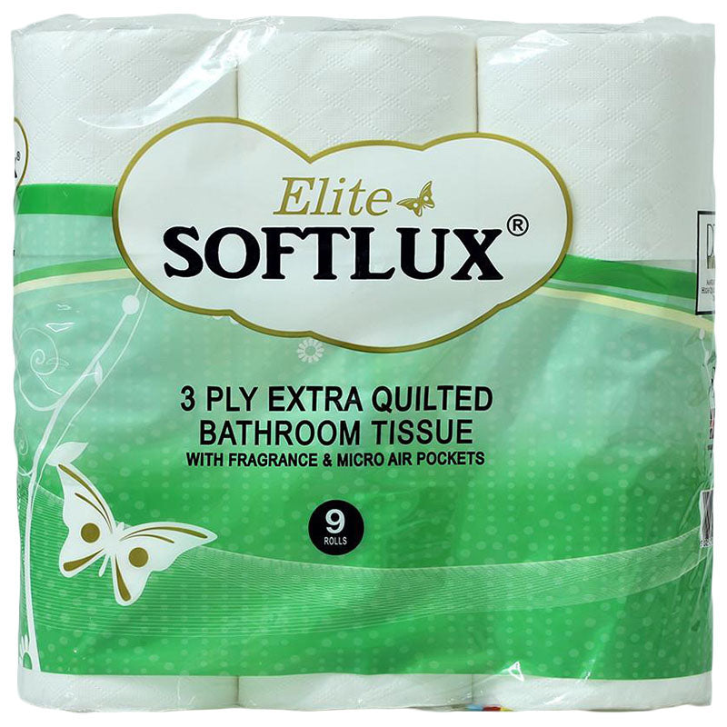 Elite Softlux White Toilet Paper 9 Roll Pack - Case of 5 - MX Wholesale