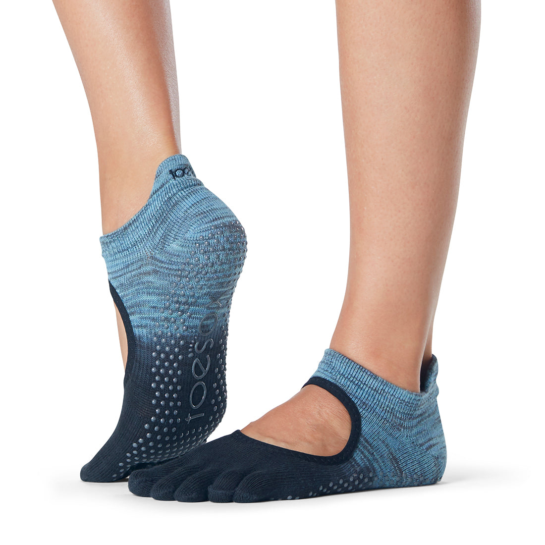 Be Happy - Grey Shine Half Toe Grip Socks (Barre / Pilates)