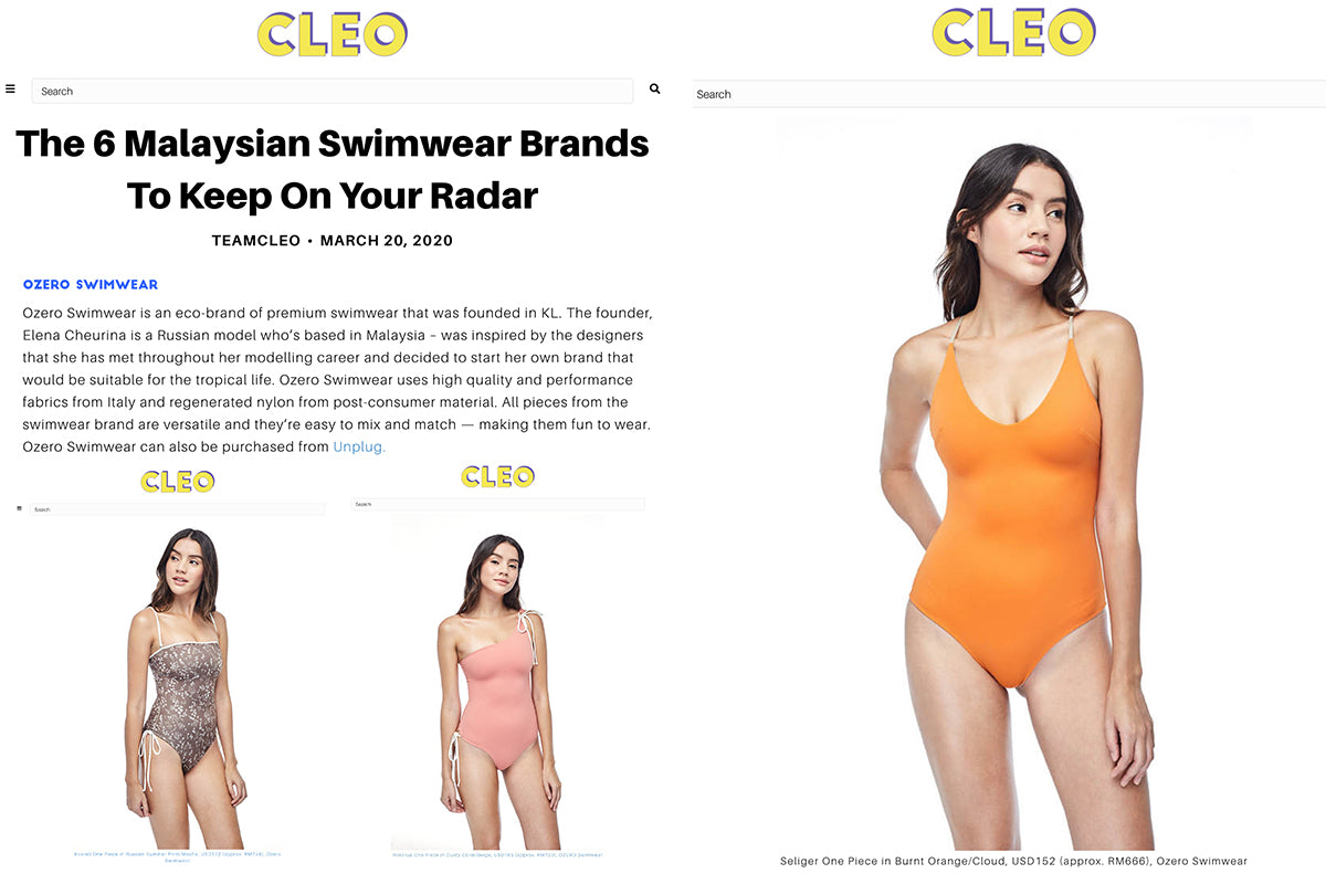 Cleo Malaysia on Ozero Swimwear, March 2020