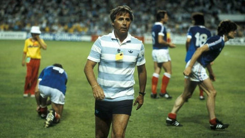 Michel Hidalgo après la défaite de la France en Coupe du Monde 1982 face à l'Allemagne