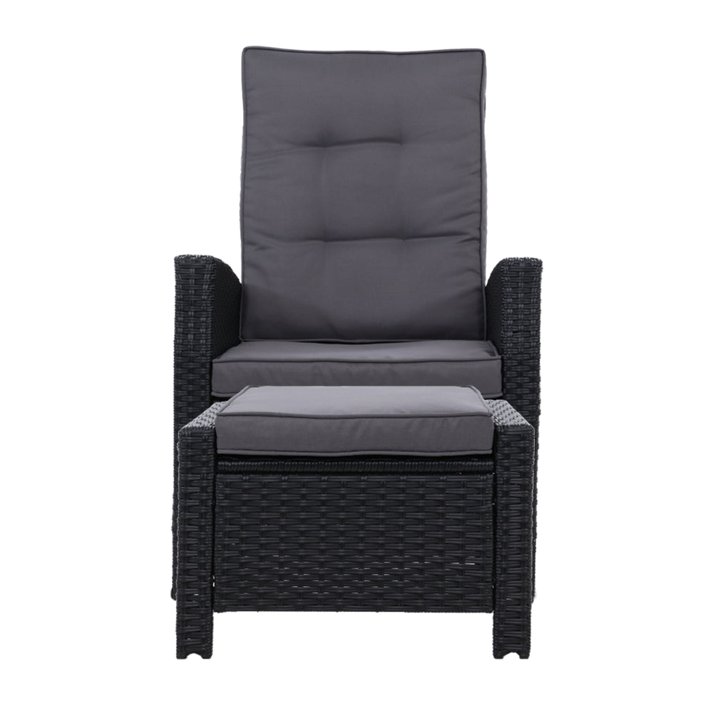 outdoor rattan chair with ottoman