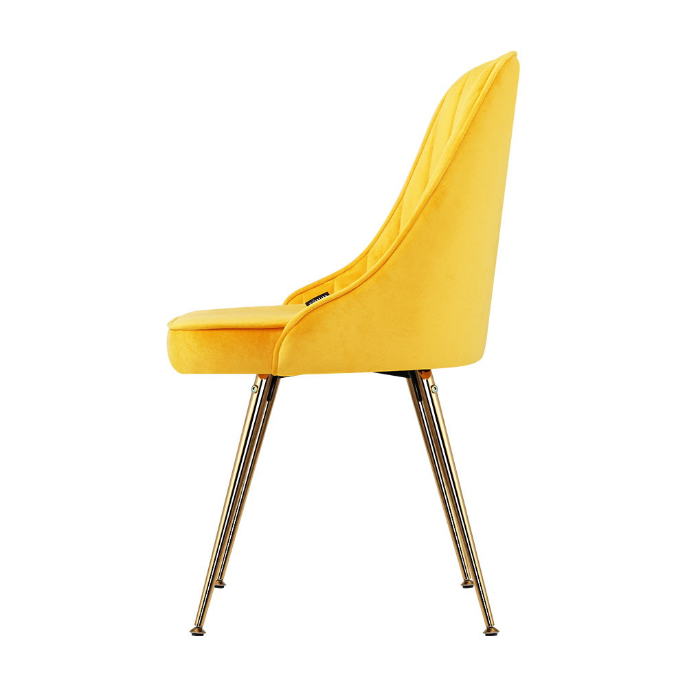 retro yellow dining chairs