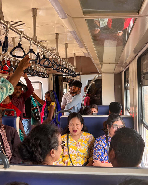 Kokroma team take a ride on the train to India