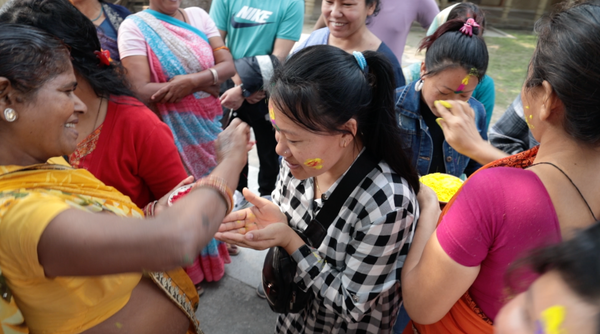 Celebrating Holi at the Janakpur Women's Development Centre