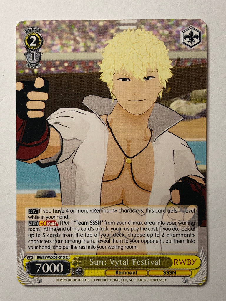 Sun: Vytal Festival - RWBY/WX03-015 C (M/NM) – Gamers Rush