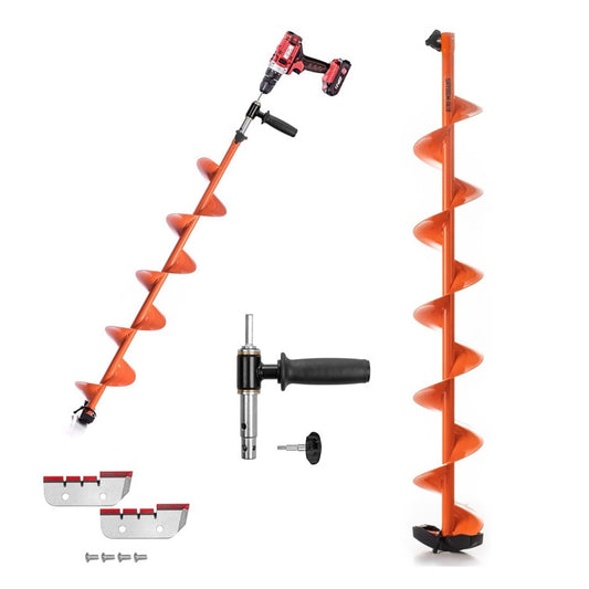 ICEBERG Mini Ice Fishing Auger Kit with Cordless Drill Adapter and Two –  TONAREX