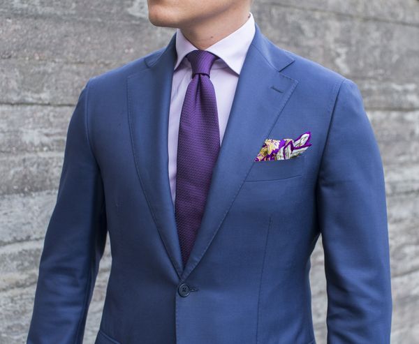 Navy Suit With Purple Accessories - The Nordic Fit | Shirt and tie  combinations, Blue suit tie, Blue suit men