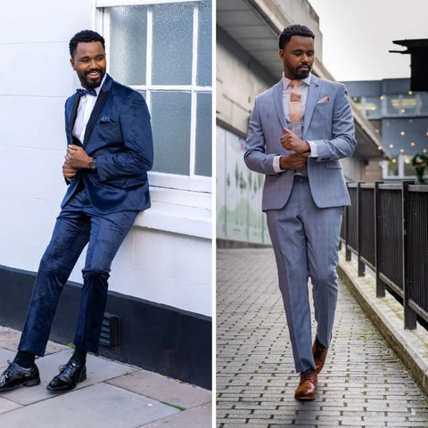 Suit with 2025 grey shoes