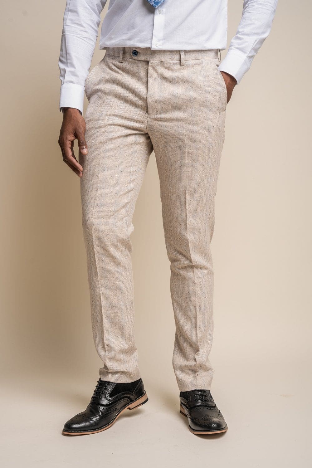 Buy MALENO Slim Fit Men Solid Textured Cream Trouser at Amazonin