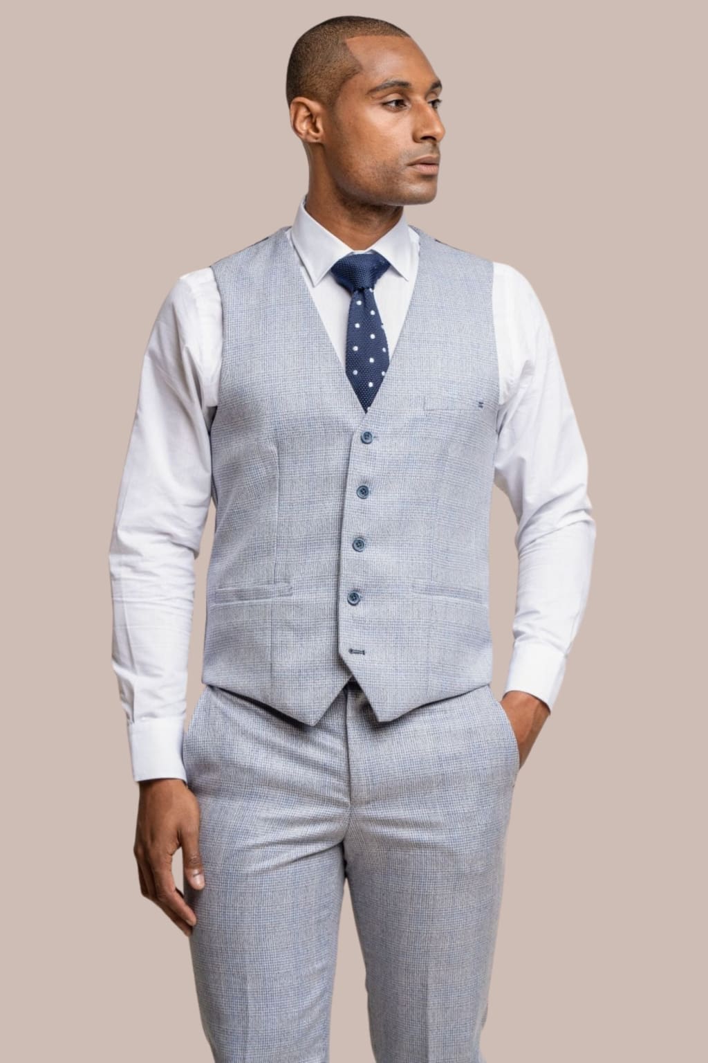 Cavani | Cavani Caridi Men’s Sky Slim Fit Textured Check Waistcoat ...