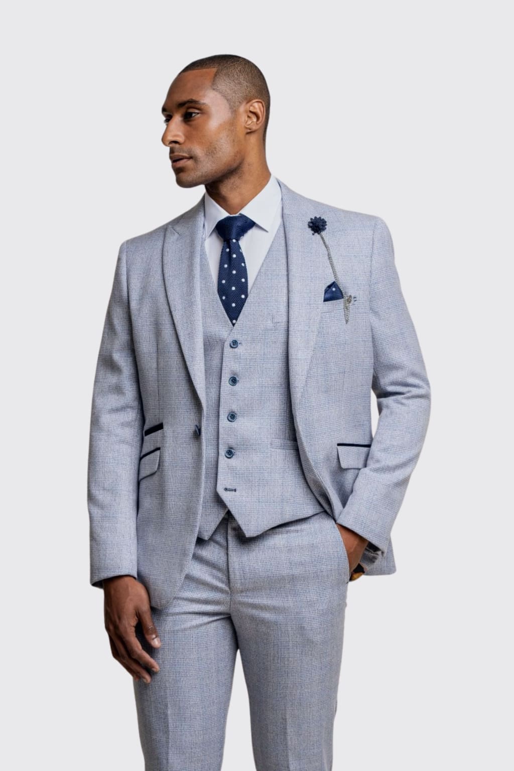 Cavani | Cavani Caridi Men’s Sky Slim Fit Tweed Check Blazer - MENSWEARR