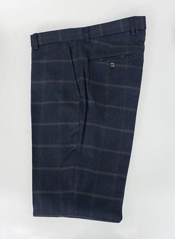 Cavani | Cavani Connall Navy Tweed Check Trousers - MENSWEARR