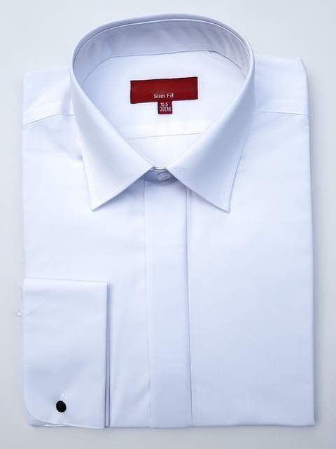 Colin Ross | Men’s White Double Cuff Classic Collar Wedding Shirt ...