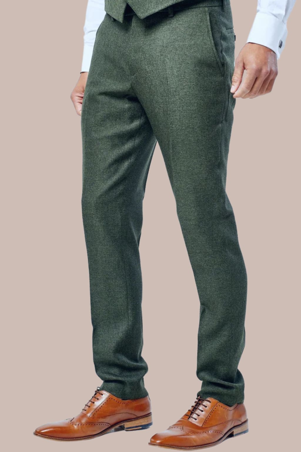 Fratelli Uniti | Fratelli Robbie Men’s Olive Green Tweed Trousers ...