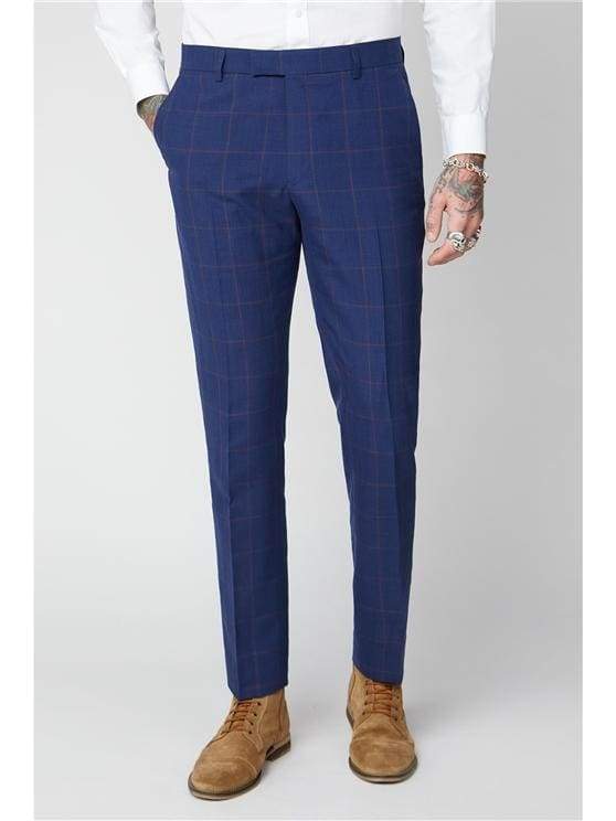 Buy Callino London Navy Cotton Slim Fit Checks Trousers for Mens Online @  Tata CLiQ