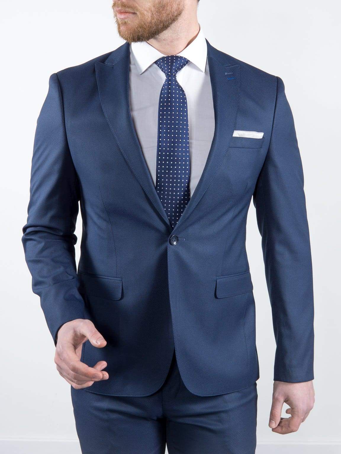 Marco Prince | Marco Prince Grande Men’s 3 Piece Blue Slim Fit Textured ...