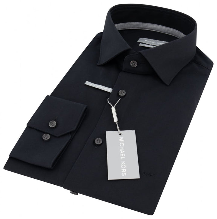 Michael Kors | Michael Kors Black Premium Poplin Stretch Modern Tailored  Shirt - MENSWEARR
