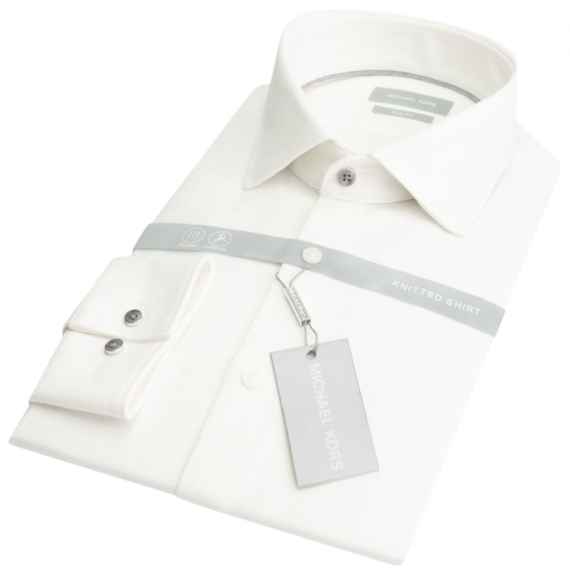 Michael Kors | Men's Parma White Solid Pique Premium Slim Fit Michael-Kors  Shirt - MENSWEARR