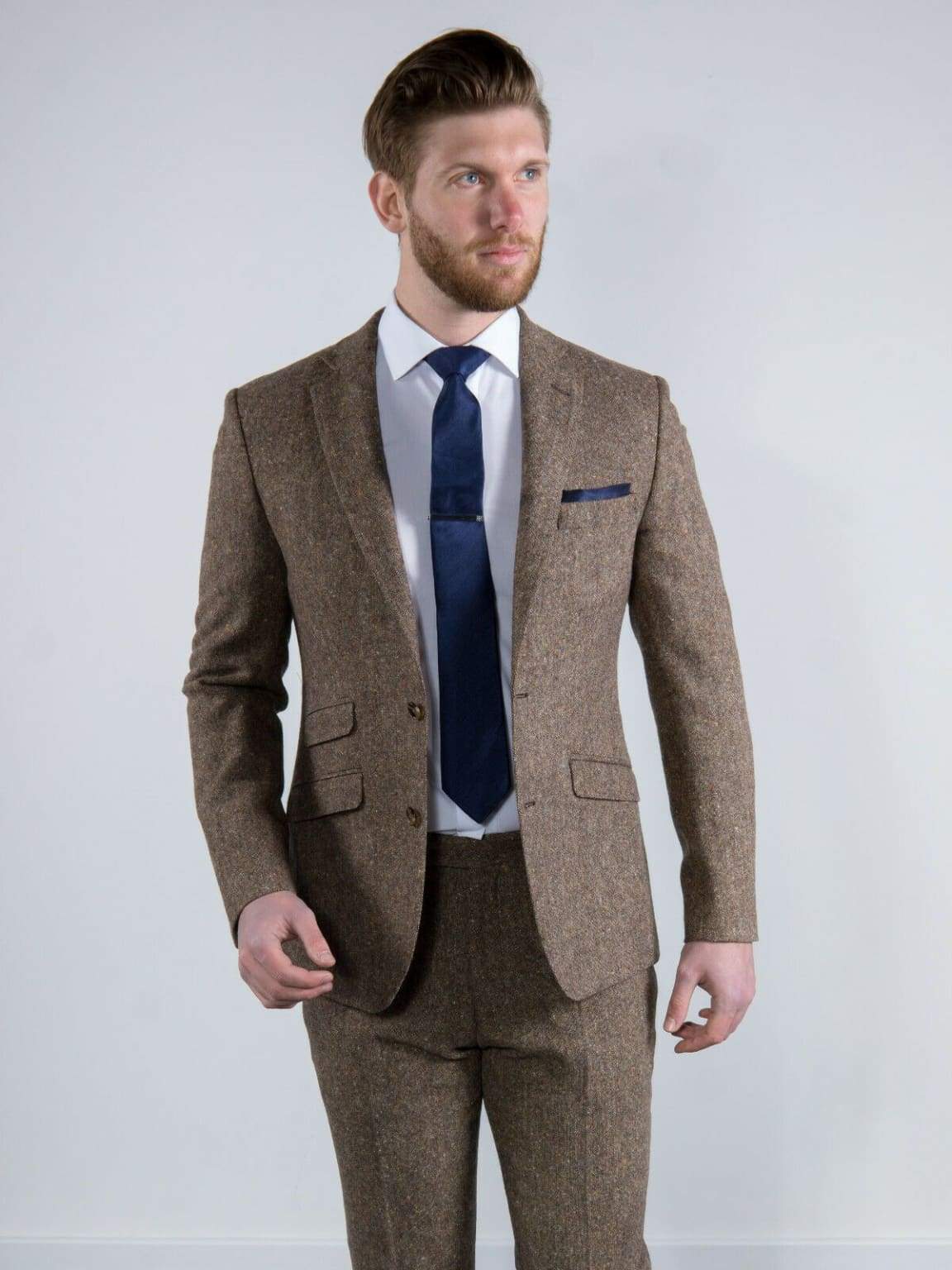 Torre Elton Tweed 100% Wool Men’s Brown Donegal Tweed Jacket